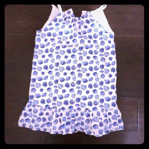 Janie and Jack Blue and white shell print dress.